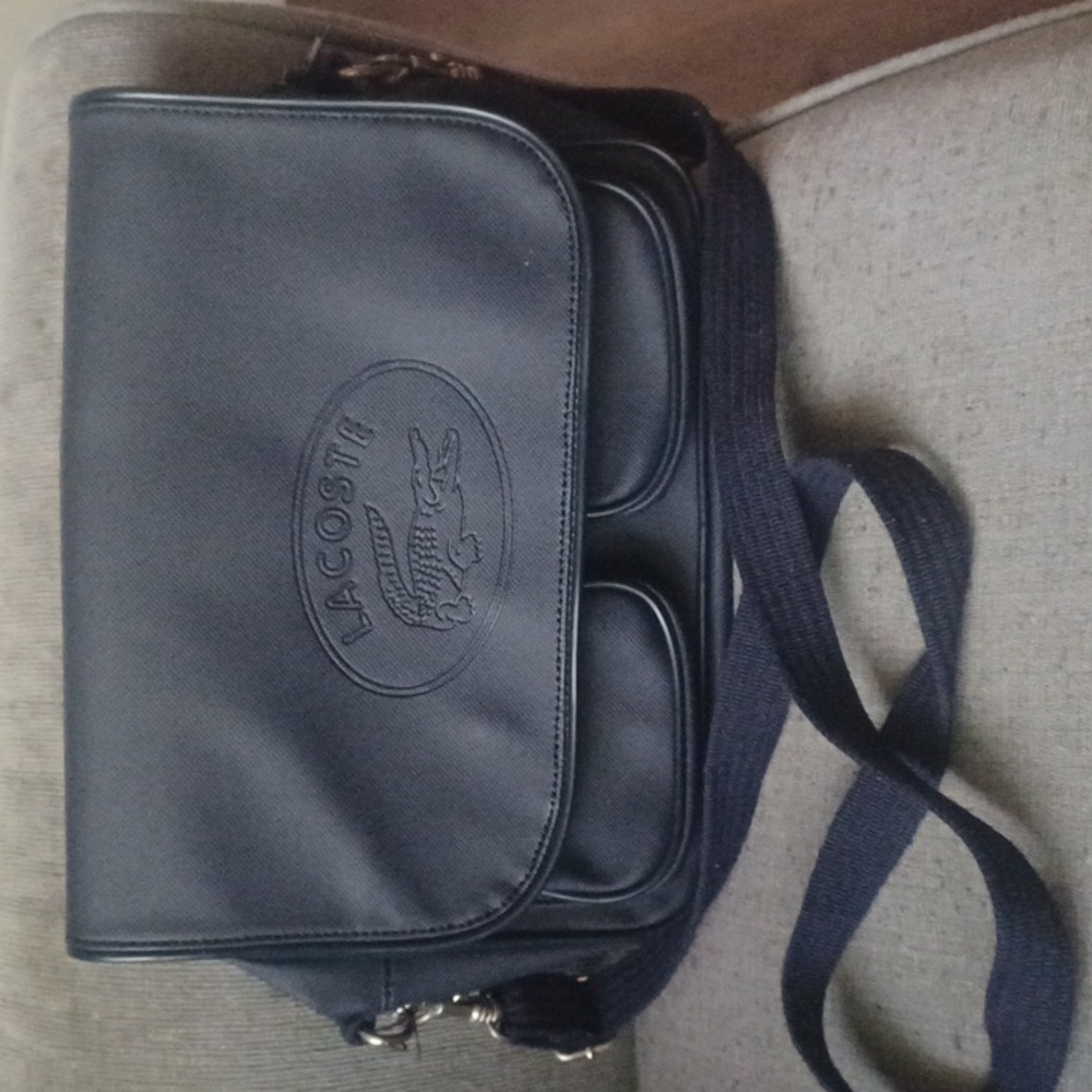 Lacoste messenger bag black  color  used